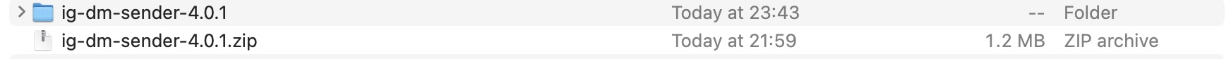 unzip IG DM Sender chrome extension